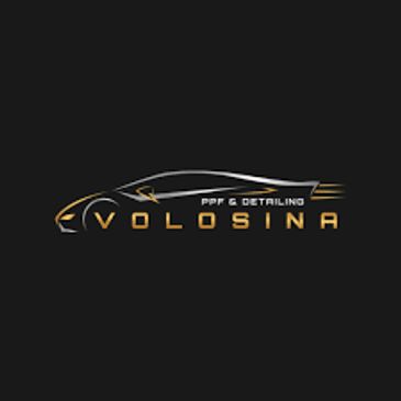 Sleek car silhouette logo for Volosina PPF &amp; Detailing.
