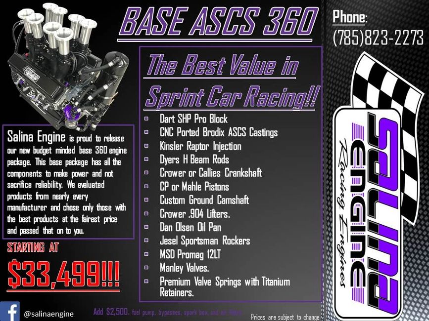 Salina engine, ASCS 360 engine, ASCS racing, lucas oil ascs, knoxville raceway, 360 sprint, sprint