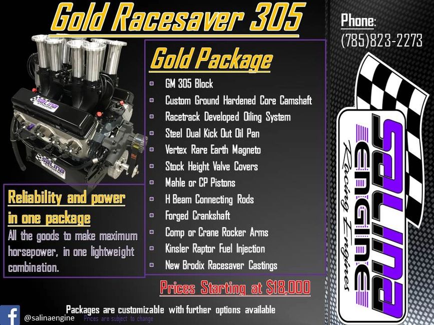 Salina Engine Racesaver 305, Sprint Car Engine, Sprint Car Racing