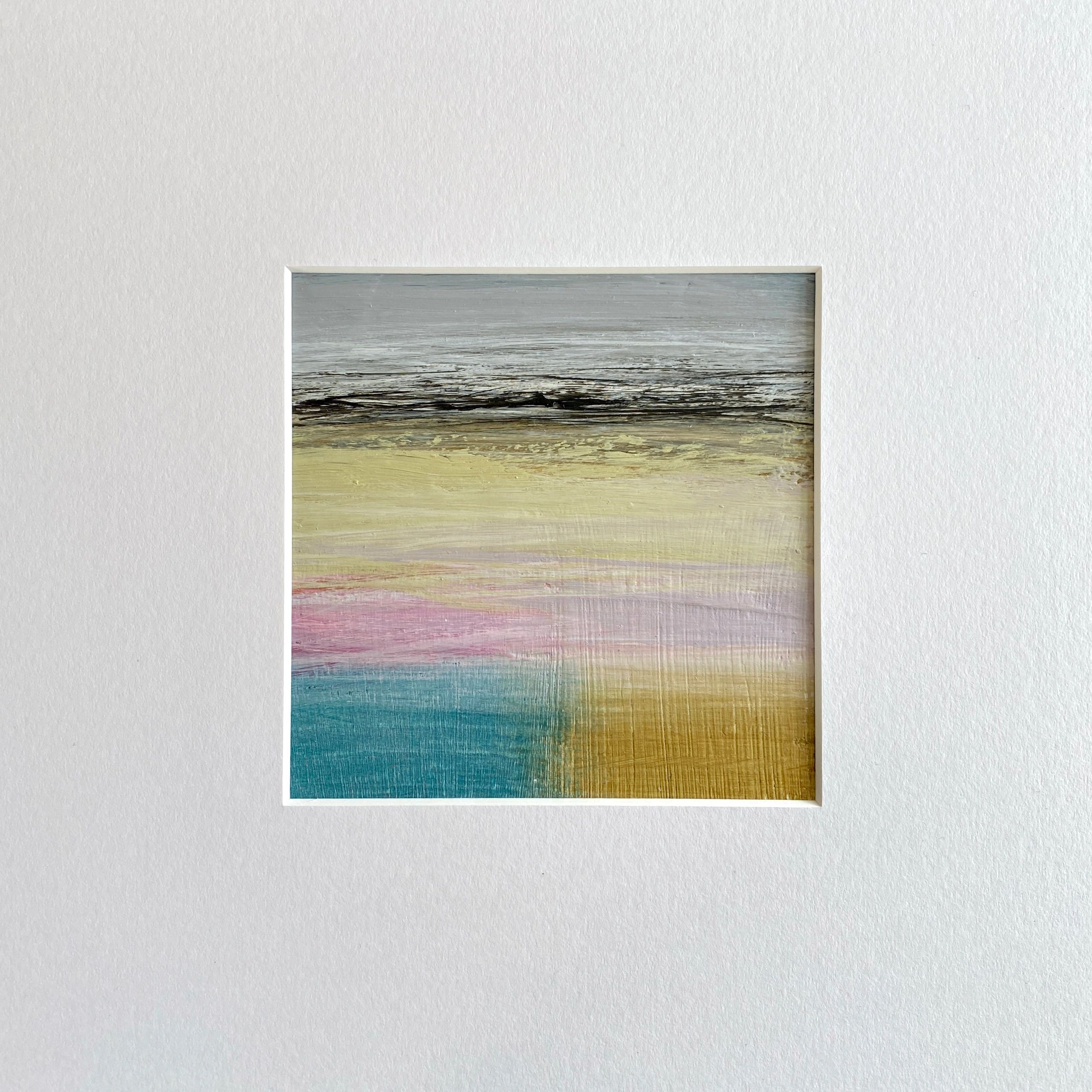 a small delicate painting on paper about the colours of the sea 