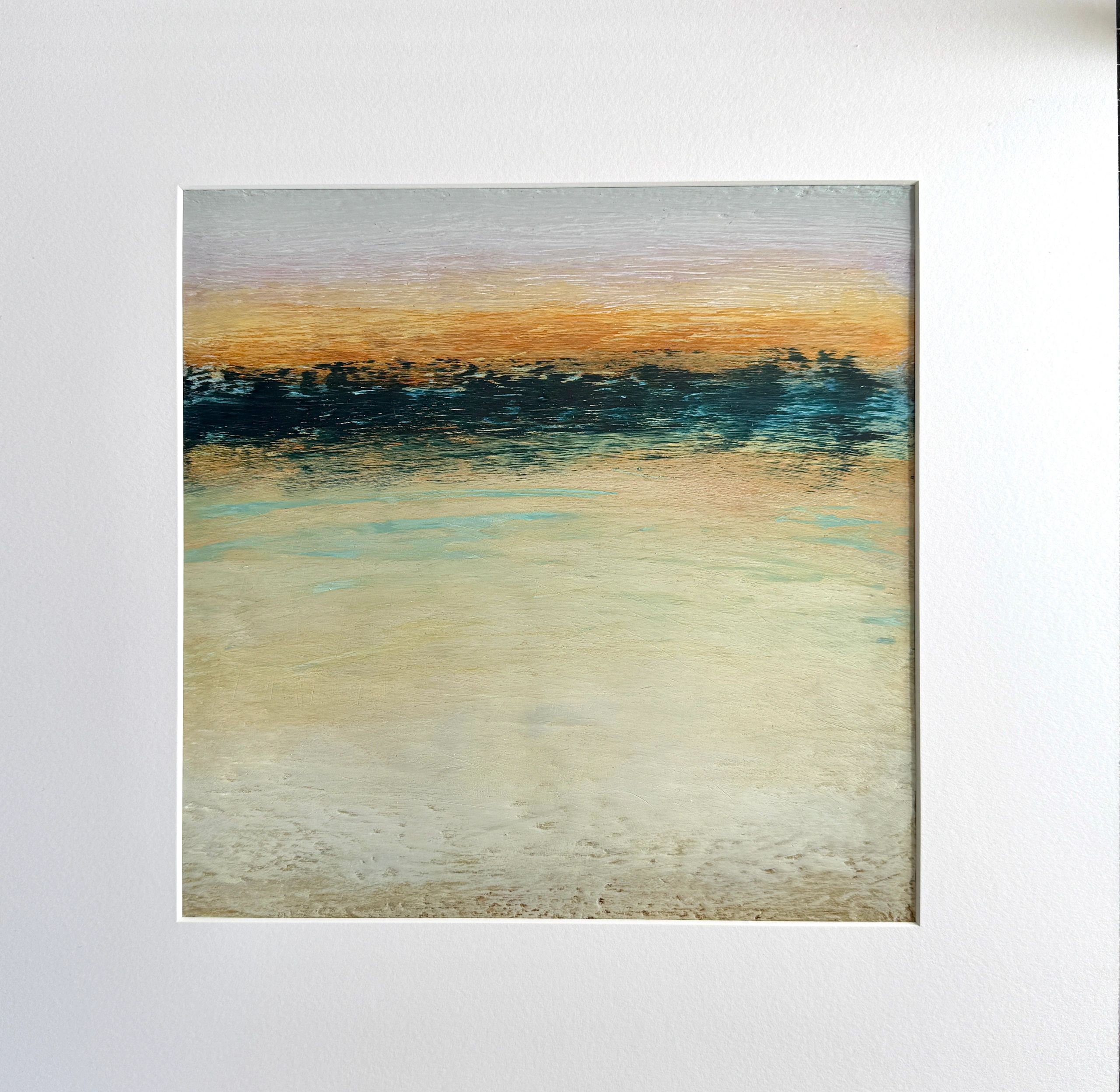 a beautiful war painting of a sunset at Porthmeor Beach