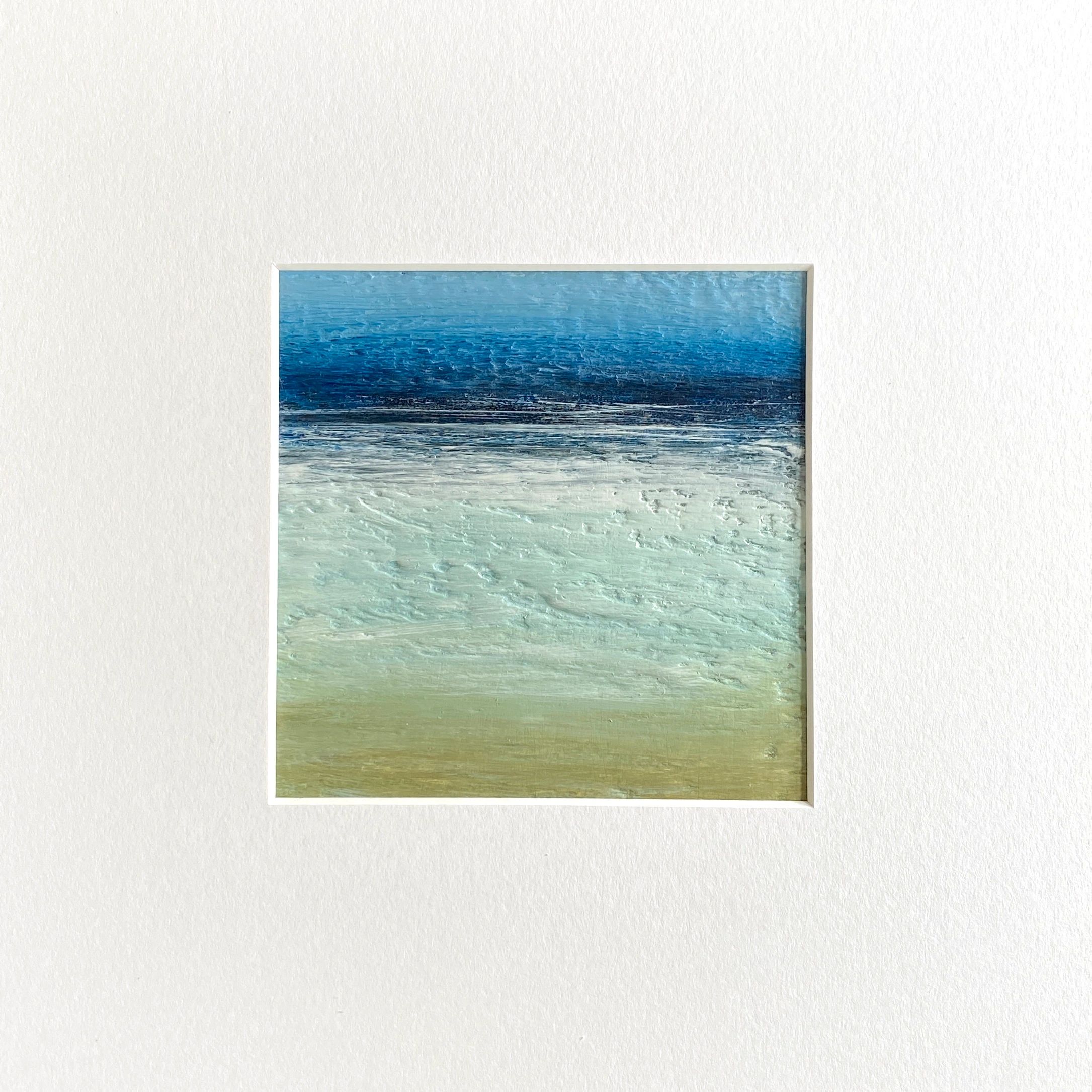 a small textured painting on paper about the sea