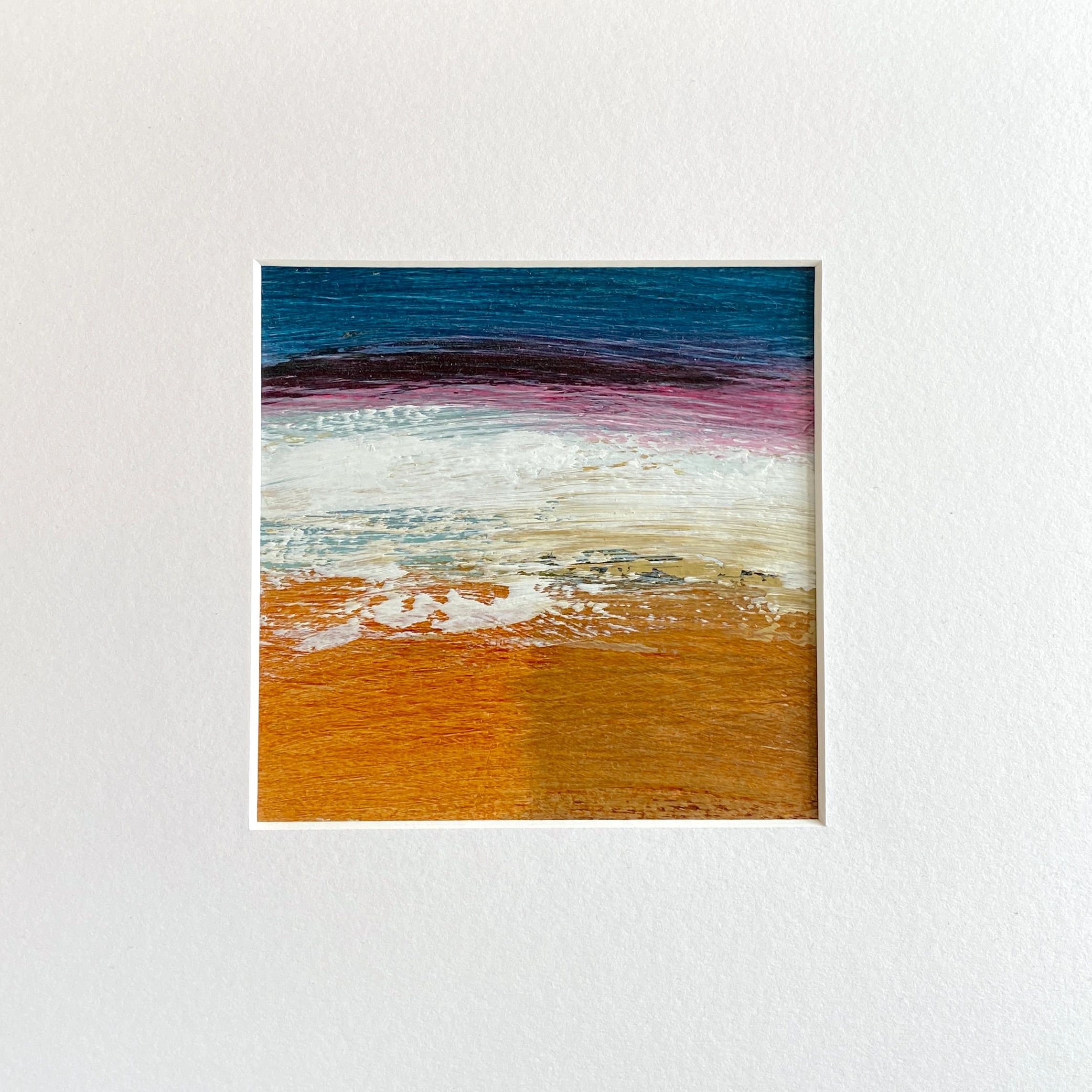 a small colourful painting on paper, Autumn colours of the sea