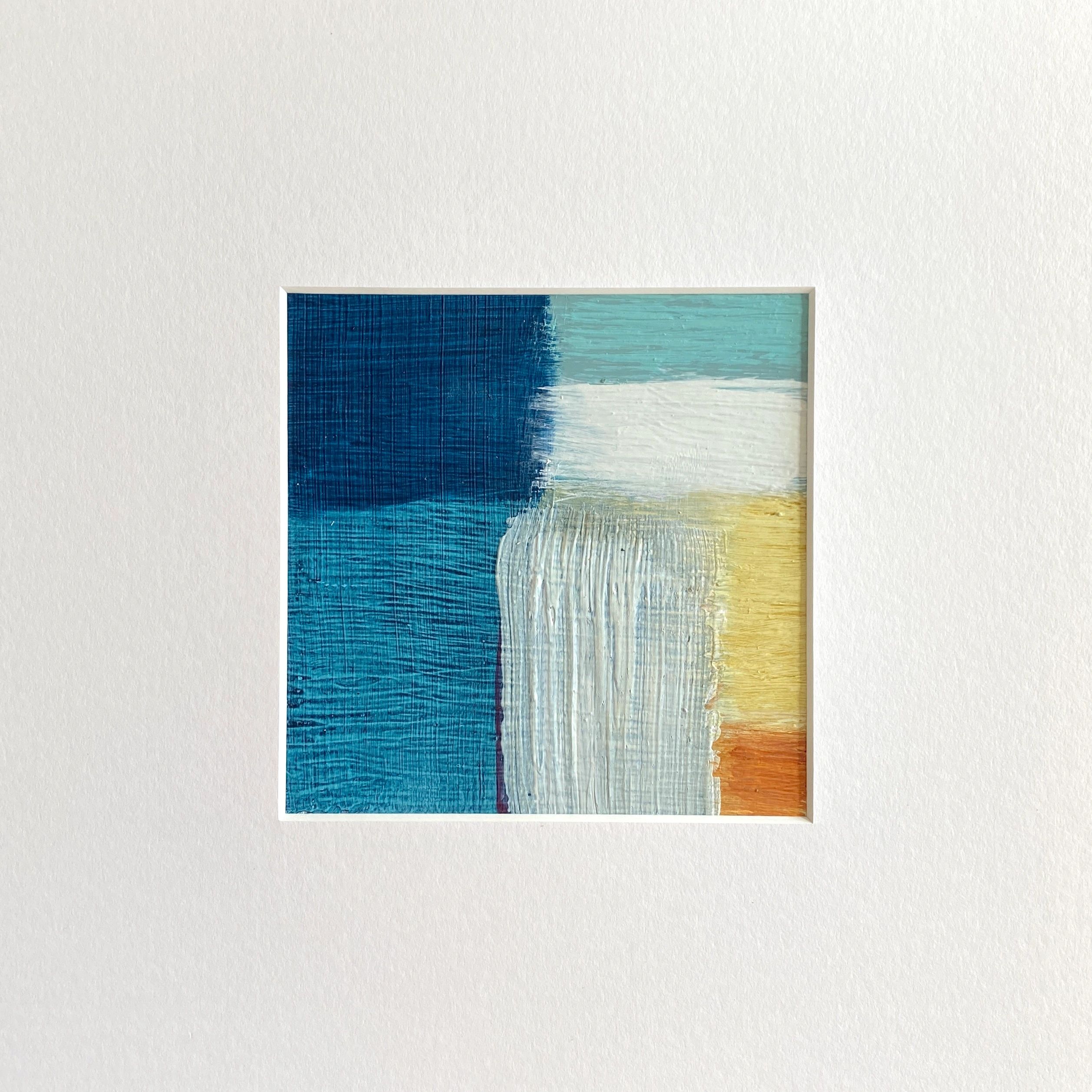 a small colourful abstract painting on paper