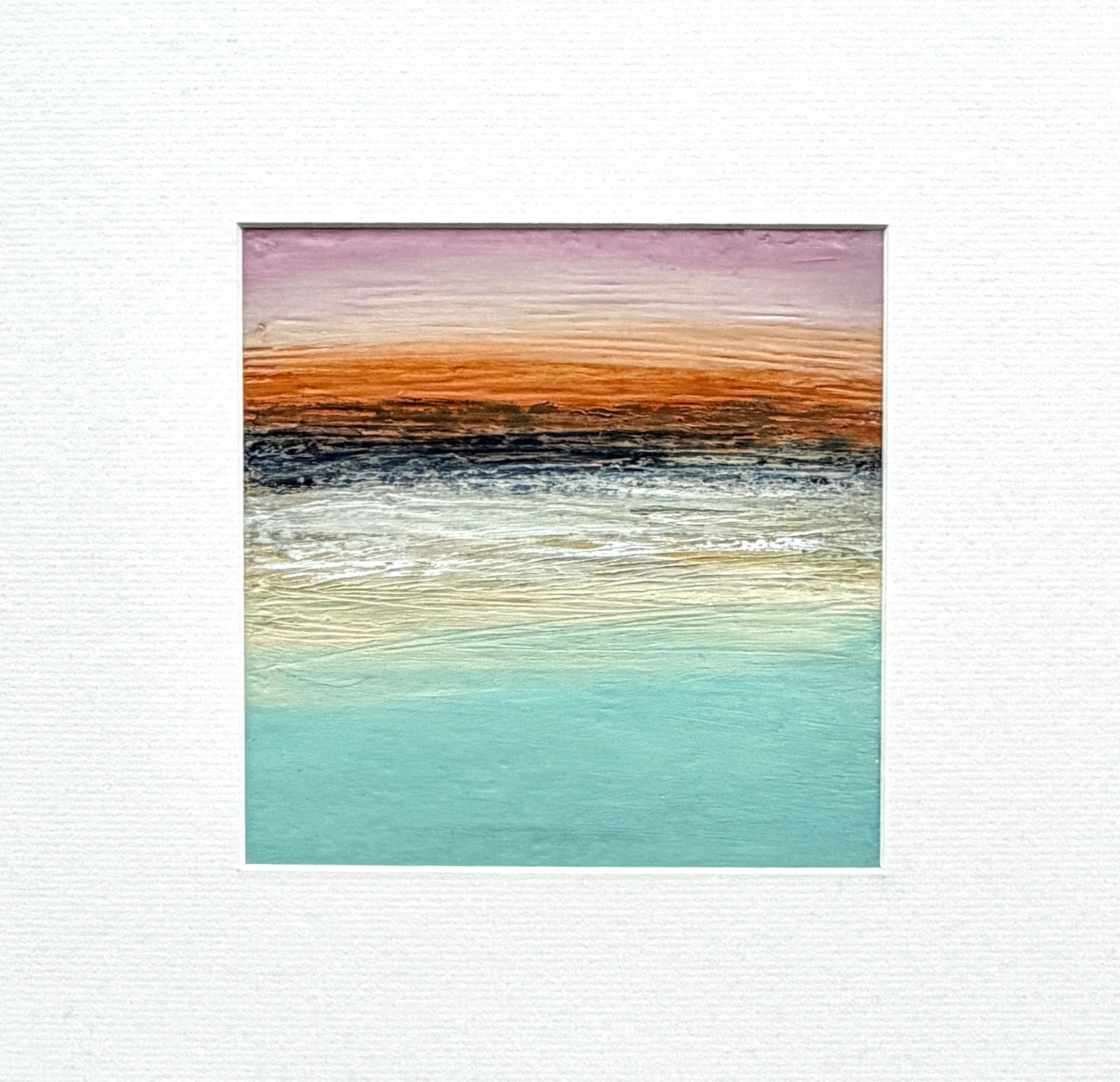 beautiful sunset painting, sea and sunset reflections