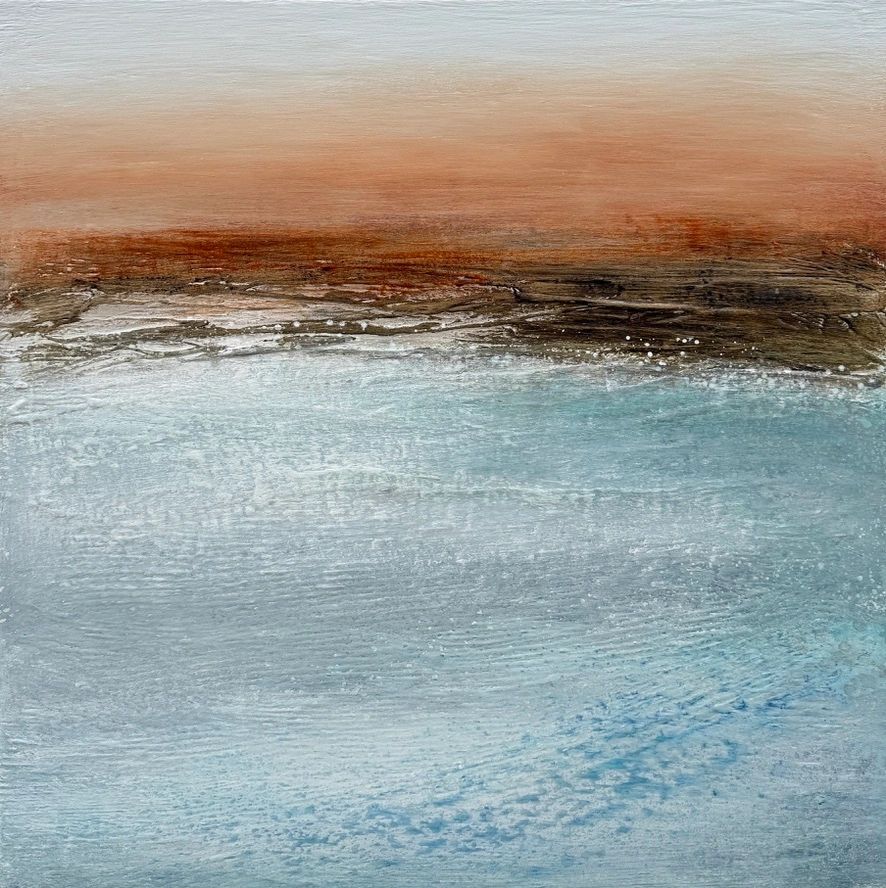 painting of sunset & sea