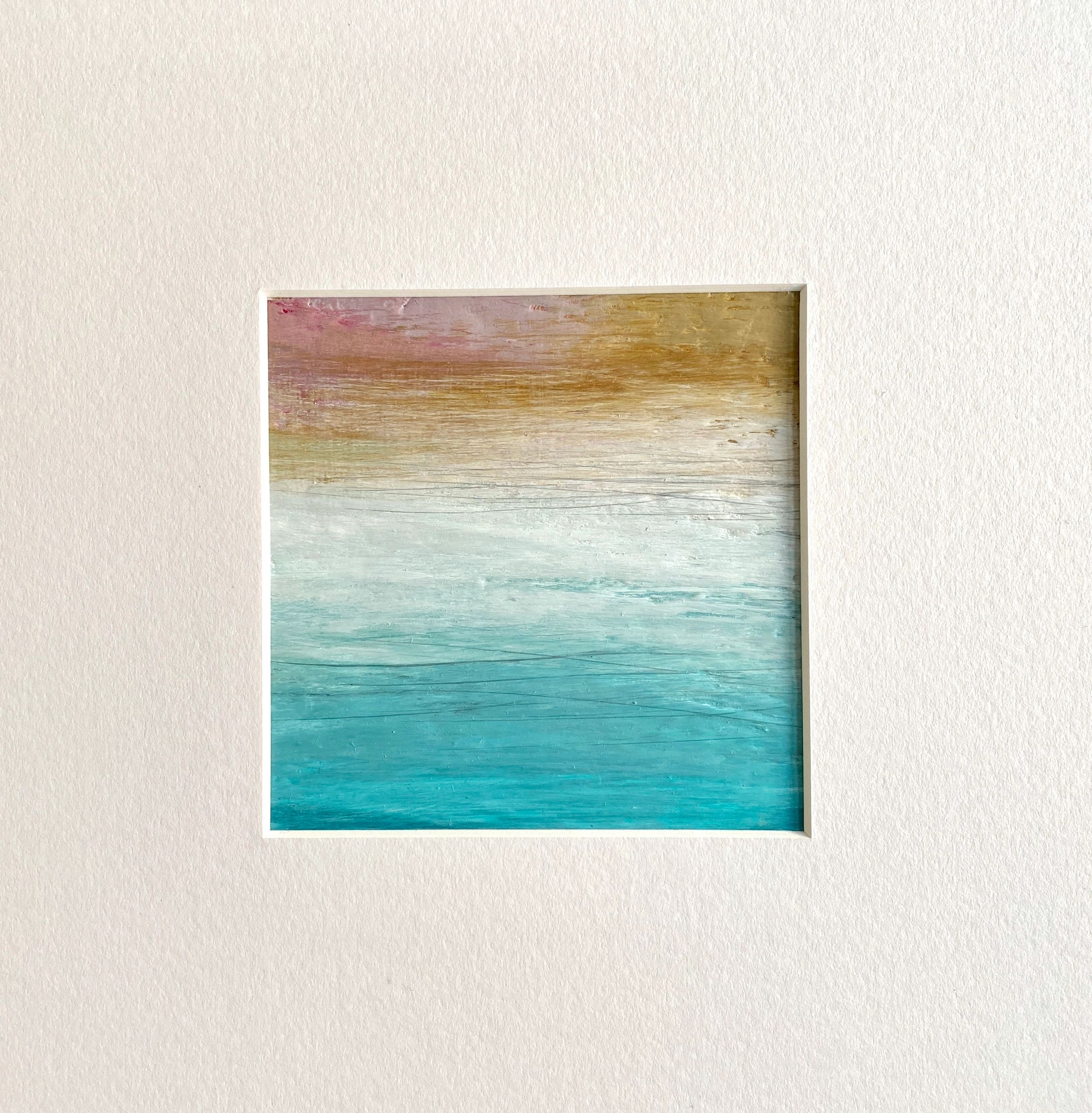 small painting on paper, an atmospheric painting about the colours of the coast