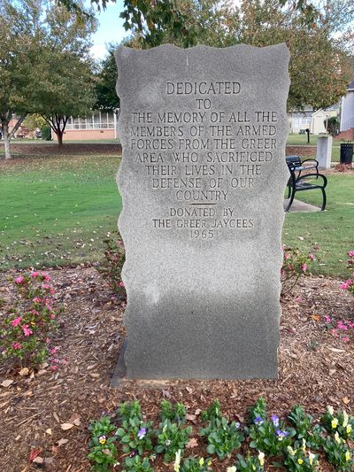 Veterans Park Dedication Marker