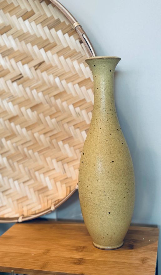 Vintage Speckled Bottle Vase