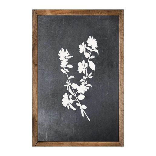 Black Floral Framed Print