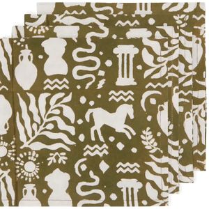 Olympus Block Print Napkins Set of 4