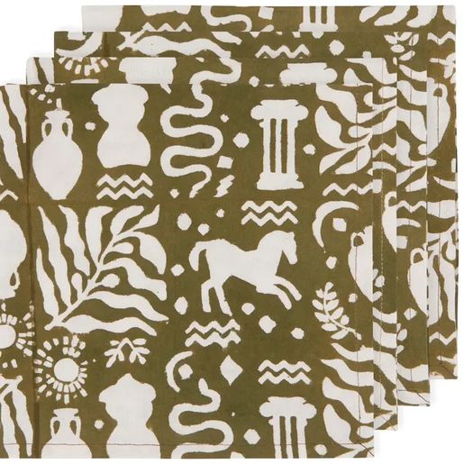 Olympus Block Print Napkins Set of 4