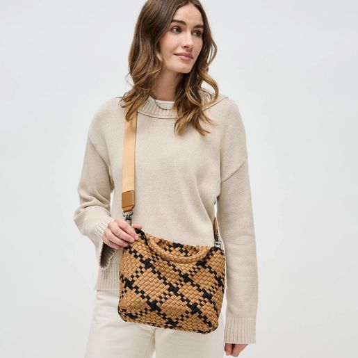 Sky's the Limit - Sand Black Small Woven Neoprene Crossbody - Image 7