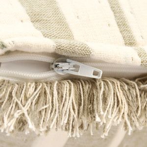 Striped Sage Green Pillow