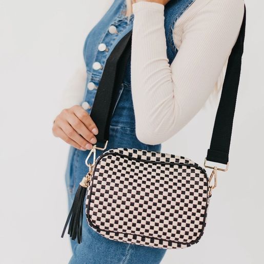 Black Woven Willow Crossbody Bag