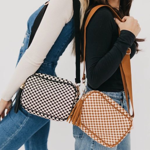 Black Woven Willow Crossbody Bag - Image 2