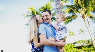 young couple and baby