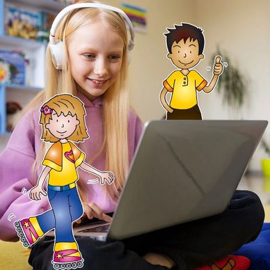 Girl enjoying an online spanish lesson