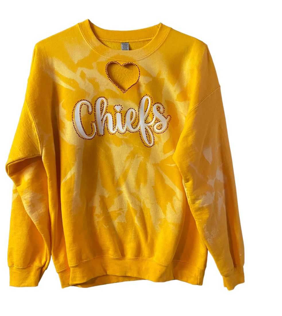 KC Chiefs Chiefs Womens Black Gertrude Vintage Long Sleeve Crew Sweatshirt