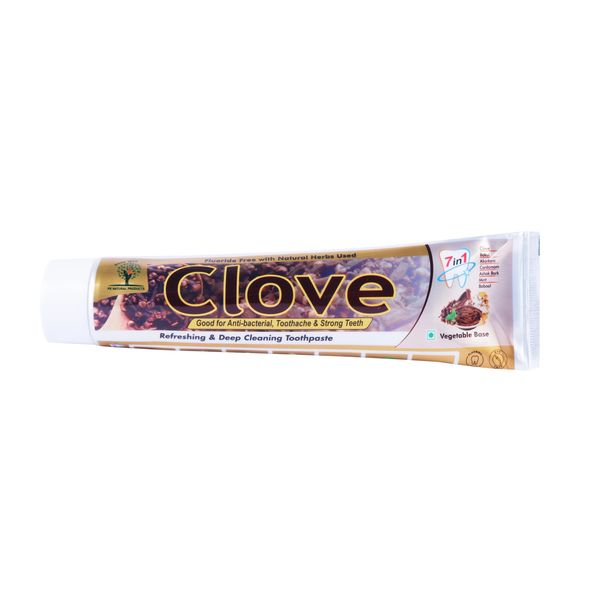 Clove herbal toothpaste for antibacterial, toothache relief, and strong teeth.