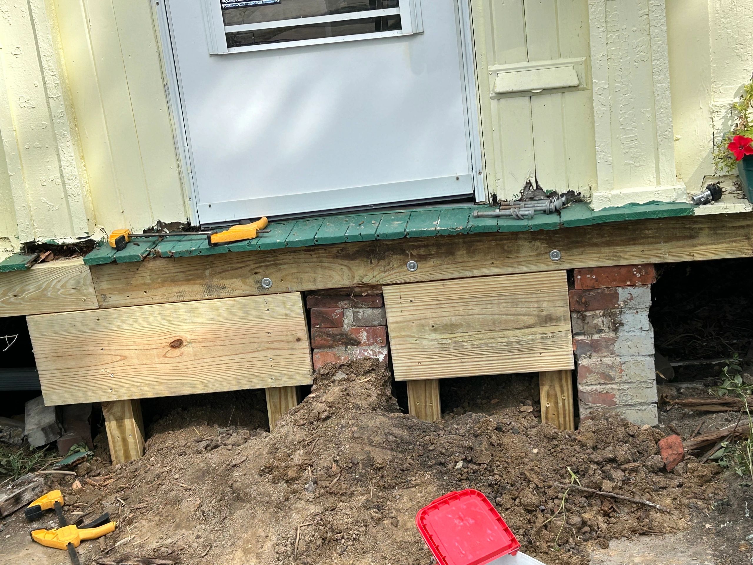 rim joist repair and blocking for stairs