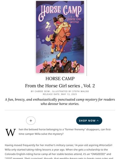 Kirkus Reviews: HORSE CAMP: A HORSE GIRL MYSTERY