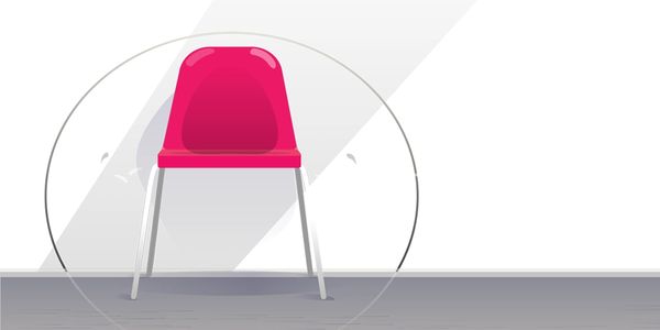 Illustration on pink chair on white background