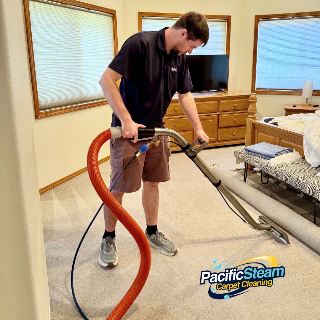 Bedroom carpet cleaning by Pacific Steam Carpet Cleaning in Clackamas