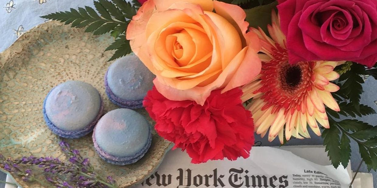 Delicious lavender macarons from pastry chef Matthew from the Flaky Tart in Atlantic Highlands, NJ.