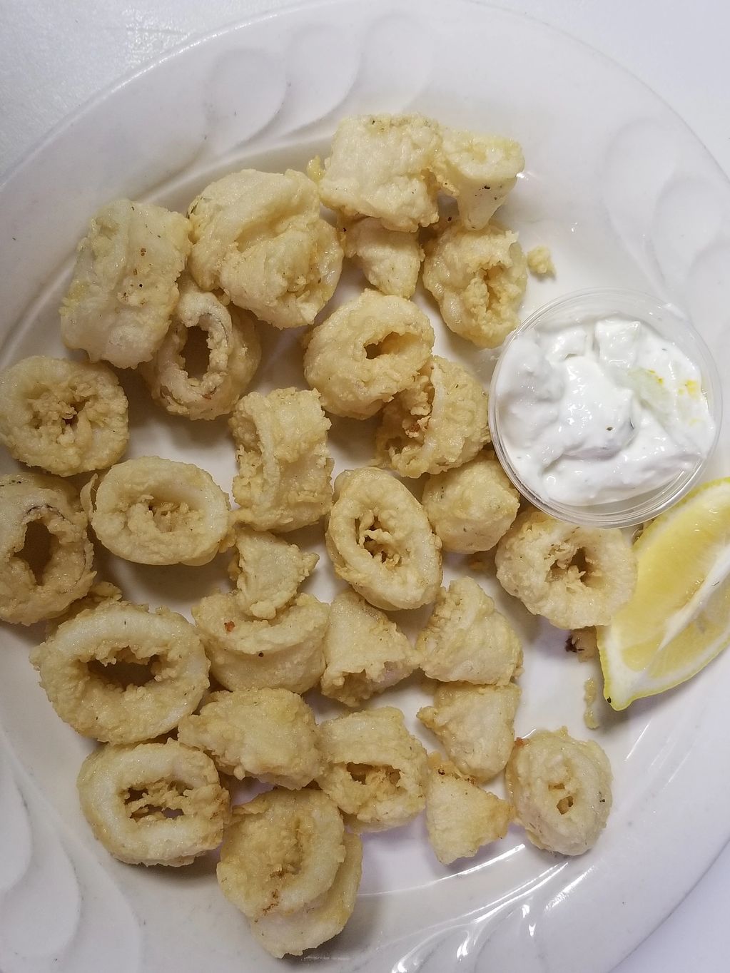 Calamari with Lemon and Tzatiki