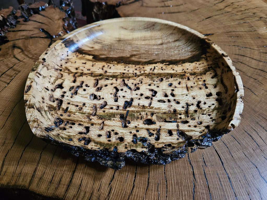 Live Edge Turned Plate from Hackberry