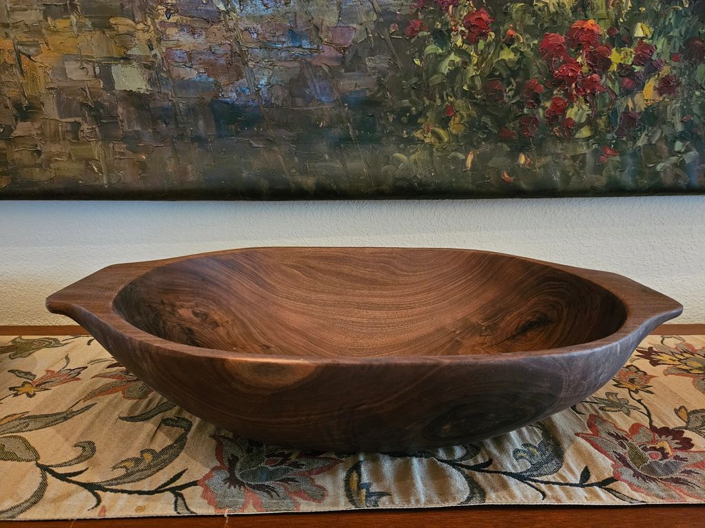 Hand Carved Black Walnut Bowl