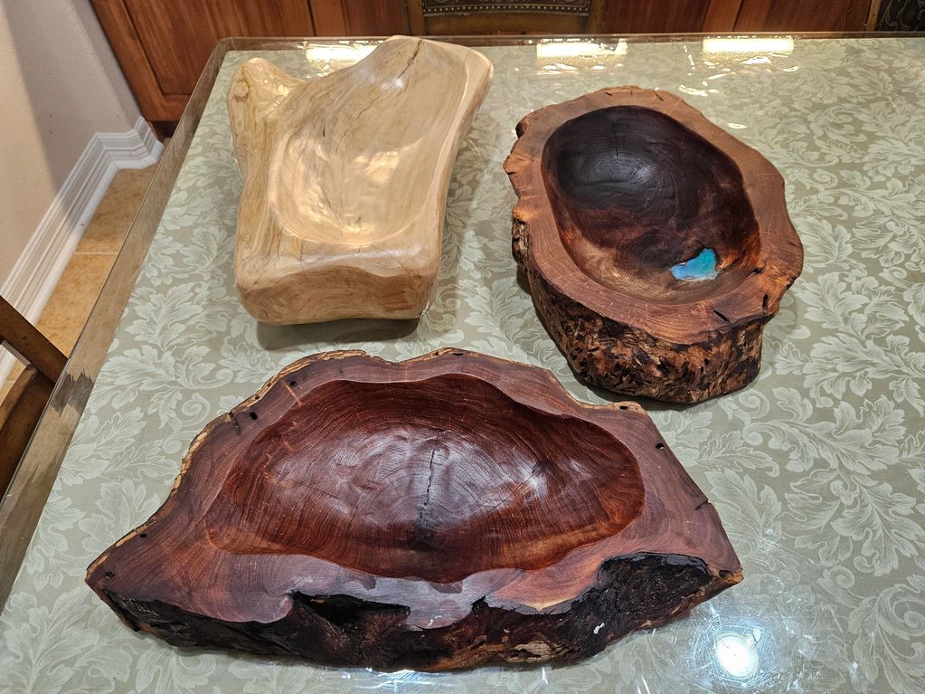 Hand-carved bowls.