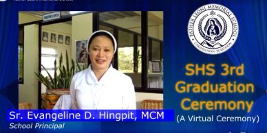 School principal at virtual graduation ceremony.