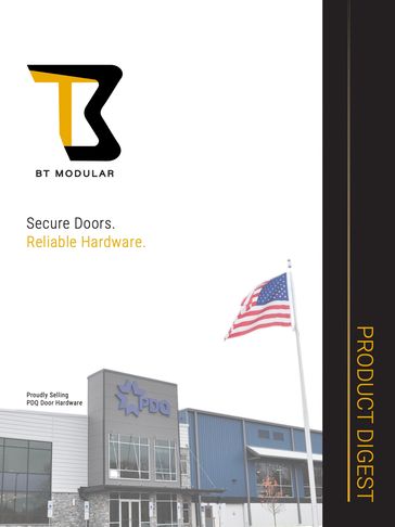 BT Modular Product Digest literature. full catalog with door hardware and doors. 