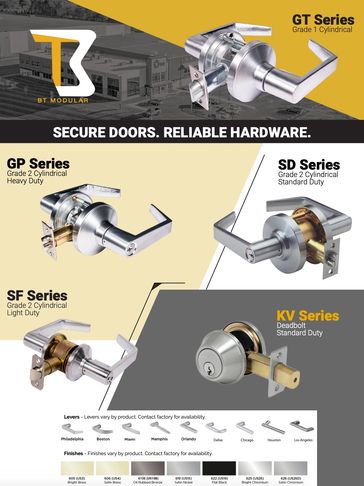 BT Modular 1-pager outlining top door hardware solutions