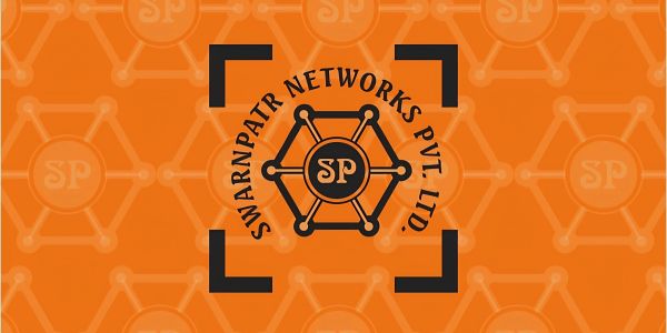 Logo for Swarnpatr Networks Pvt. Ltd. on an orange background.