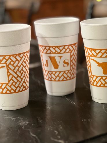 Custom Texas Longhorn Cups personalized with your initials