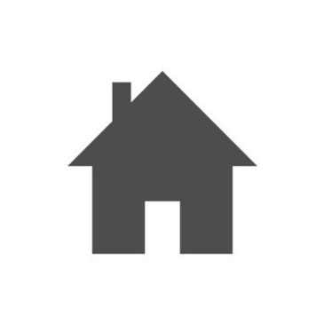 Simple black house icon on white background.