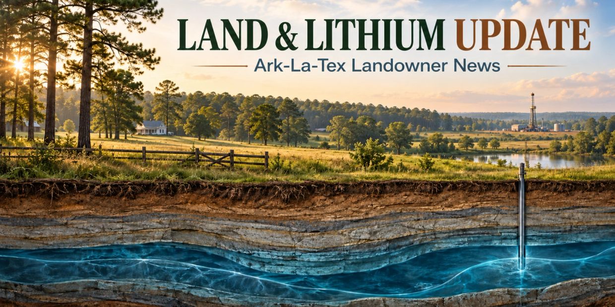Scenic land with lithium extraction illustration.