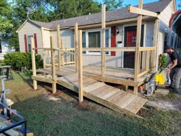 Working on new handicap accessible patio. 