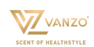 Elegant gold logo for Vanzo, a health and lifestyle scent brand.