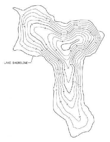 Bathymetric contour maps of lakes near Lupin mine, Nunavut. Grid