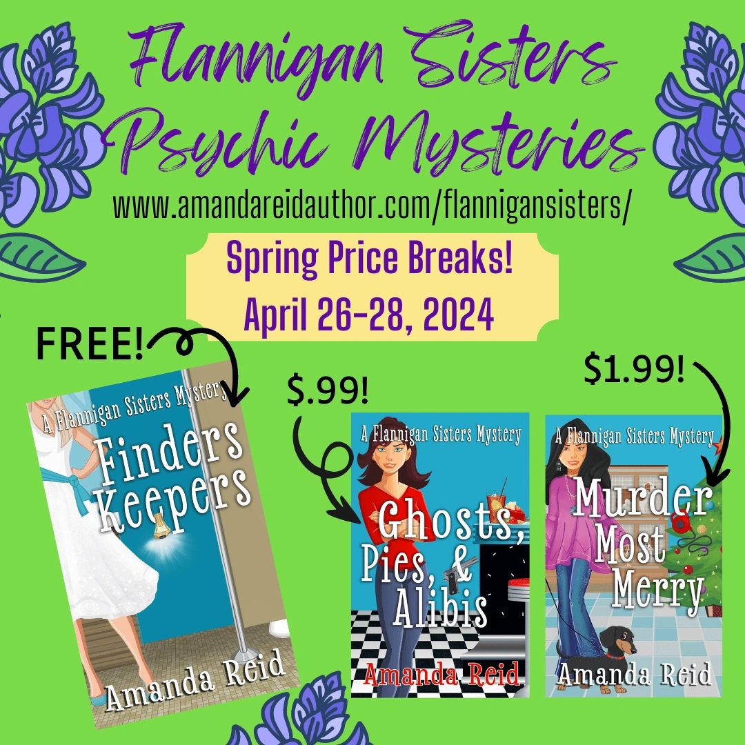 Spring sale promo for The Flannigan Sisters Psychic Mysteries.