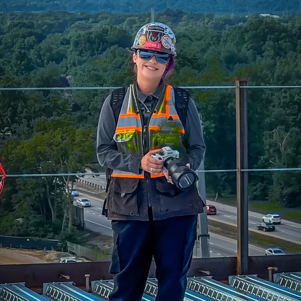 Photographer top of building