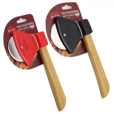 Cortador de Pizza Machado com Cabo de Bambu