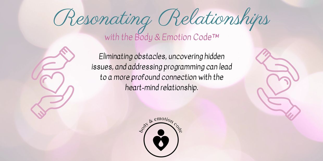 Body & Emotion code resonating relationship healing banner for obstacles and issues