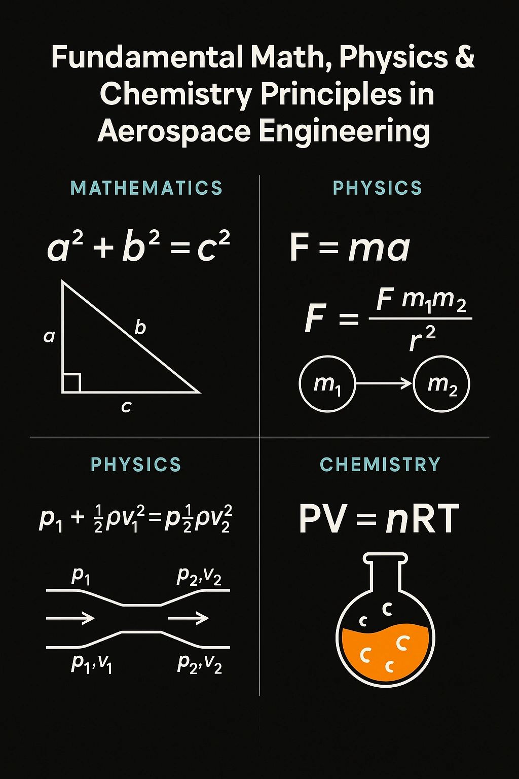 우주항공공학의 핵심 수학·물리·화학 공식과 원리, image size:1024x1536