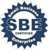 SBE certified small business enterprise badge.