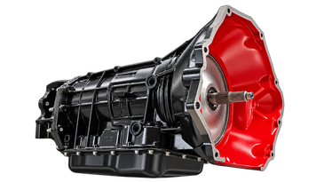 A black and red vehicle transmission unit.